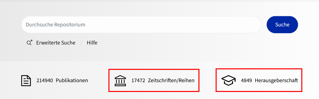 Navigation zur Suche nach Zeitschriften/Reihen oder Herausgeberschaften